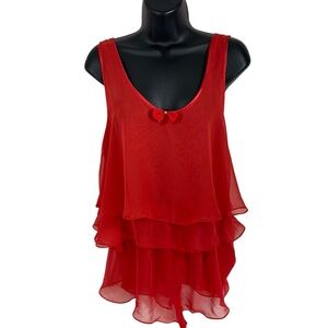 Linda Bis lingerie two piece  red set top and bottom size med